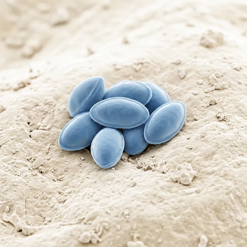 Uyku hâlindeki Bacillus sporları, elektron mikroskobu