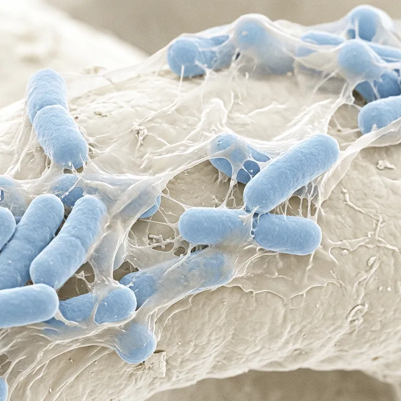 Kök yüzeyinde parlak biyofilm tabakası içinde Bacillus